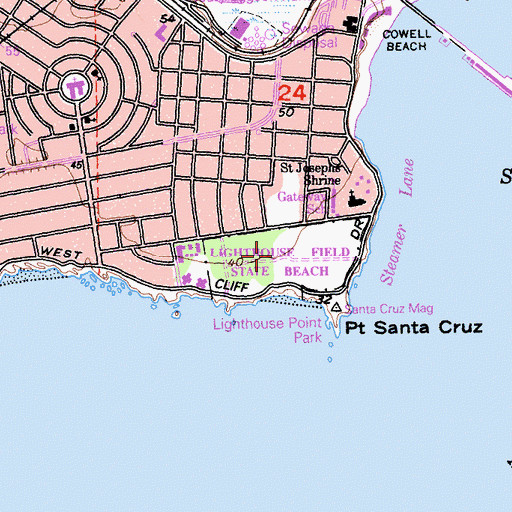 Topographic Map of Lighthouse Field, CA