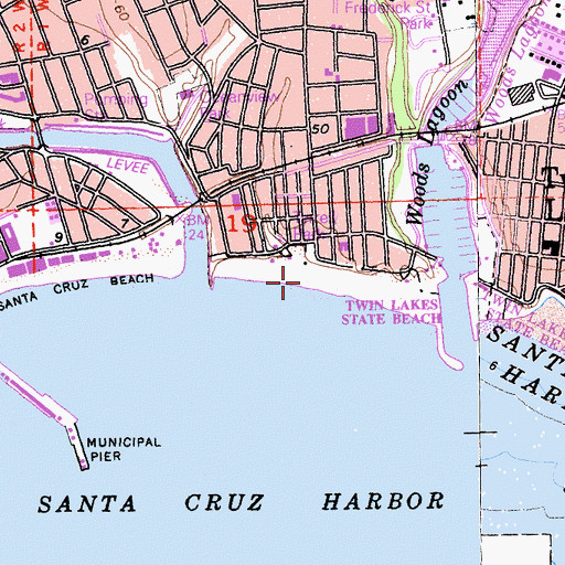 Topographic Map of Seabright Beach, CA
