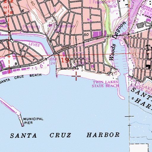 Topographic Map of Seabright Beach, CA