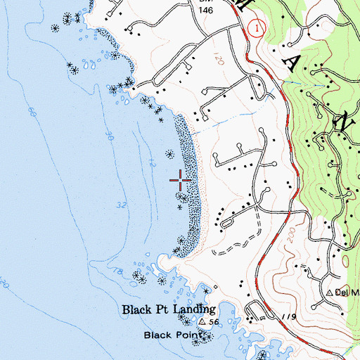 Topographic Map of Black Point Beach, CA