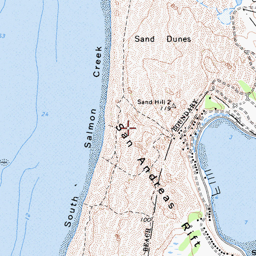Topographic Map of Bodega Dunes, CA