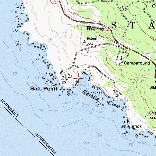 Topographic Map of Gerstle Cove Reserve, CA