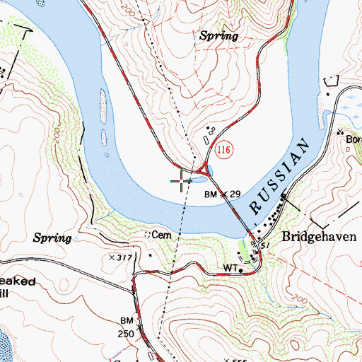 Topographic Map of Jenner Pond, CA