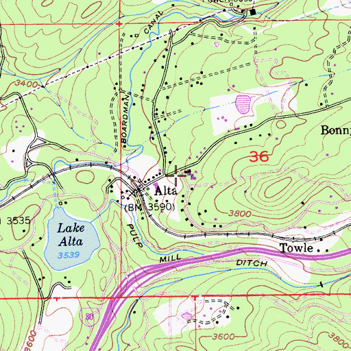 Topographic Map of Alta - Dutch Flat Elementary School, CA