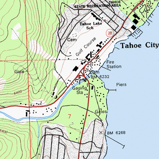 Topographic Map of Fanny Bridge, CA