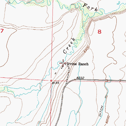 Topographic Map of Irvine Ranch, CO