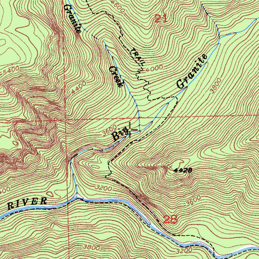 Topographic Map of Little Granite Canyon, CA