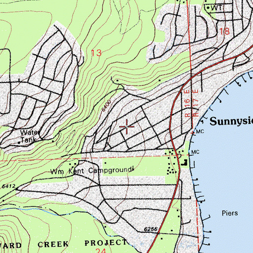 Topographic Map of Tahoe Park, CA