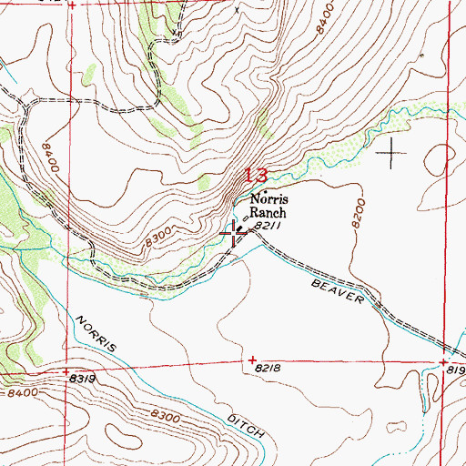 Topographic Map of Norris Ranch, CO