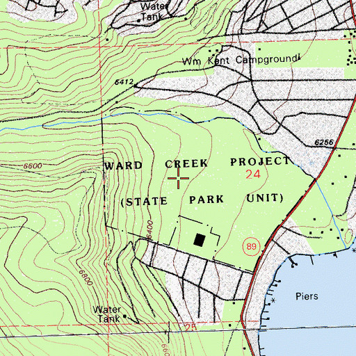 Topographic Map of Ward Creek Project, CA