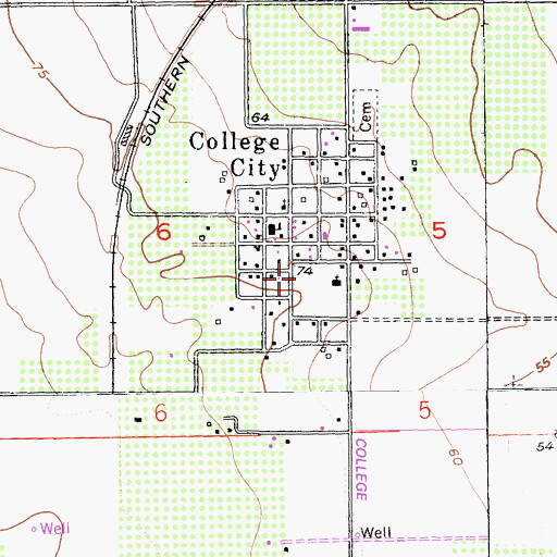 Topographic Map of Pierce Joint Union High School (historical), CA