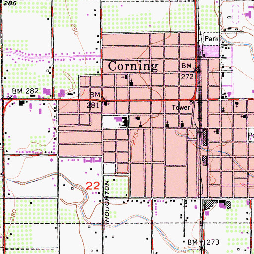 Topographic Map of Church of Christ, CA