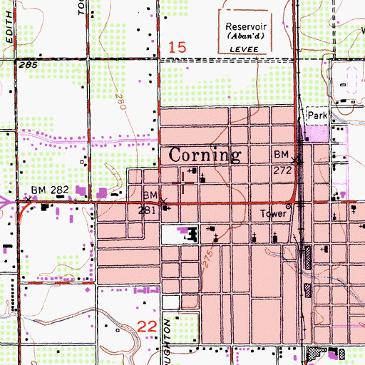 Topographic Map of Church of Christ, CA