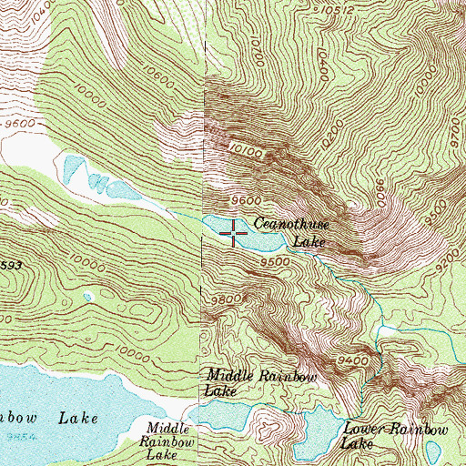 Topographic Map of Ceanothuse Lake, CO