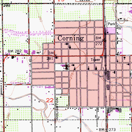 Topographic Map of First Christian Church, CA