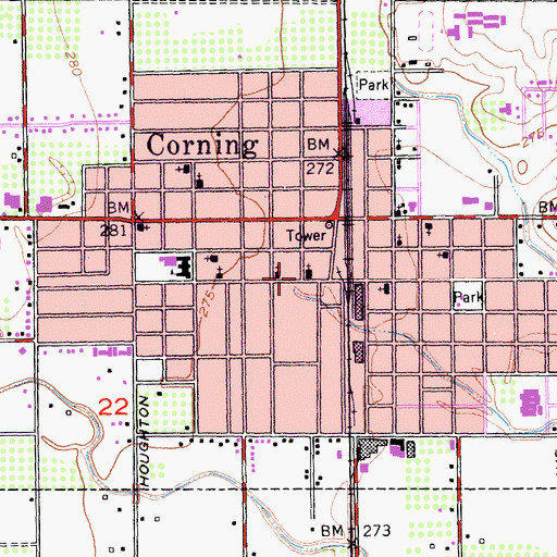 Topographic Map of First Presbyterian Church, CA