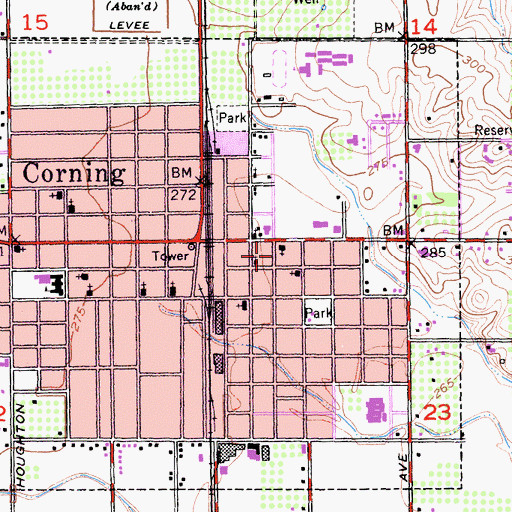 Topographic Map of First United Methodist Church, CA