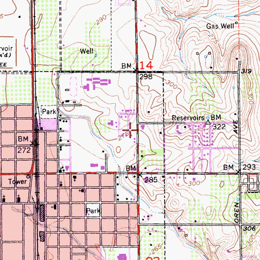 Topographic Map of First United Presbyterian Church, CA