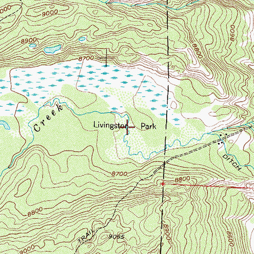Topographic Map of Livingston Park, CO