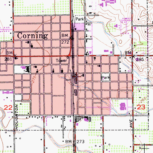 Topographic Map of Neighborhood Full Gospel Assembly of God Church, CA