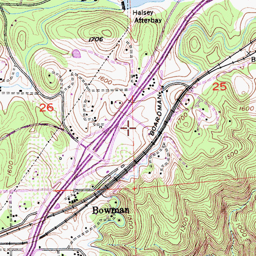 Topographic Map of Angus Hills Golf Course, CA