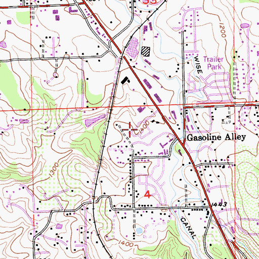 Topographic Map of Auburn Hills Mobile Estates, CA