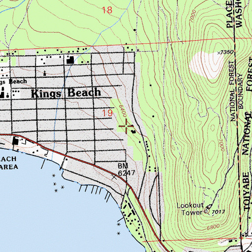 Topographic Map of Brockway Vista, CA