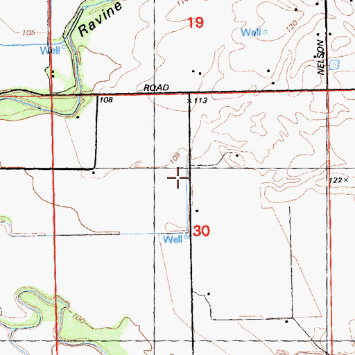 Topographic Map of Central Community Hall, CA