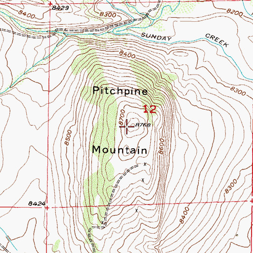 Topographic Map of Pitchpine Mountain, CO