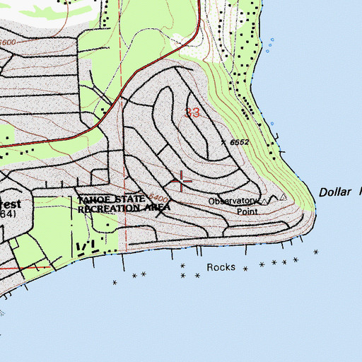 Topographic Map of Dollar Point, CA