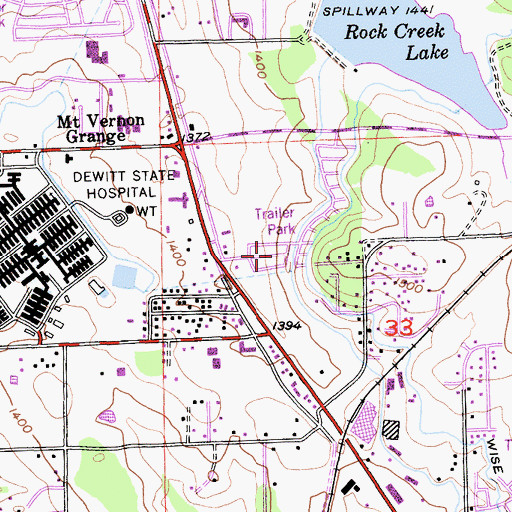 Topographic Map of Golden Chain Mobile Home Park, CA