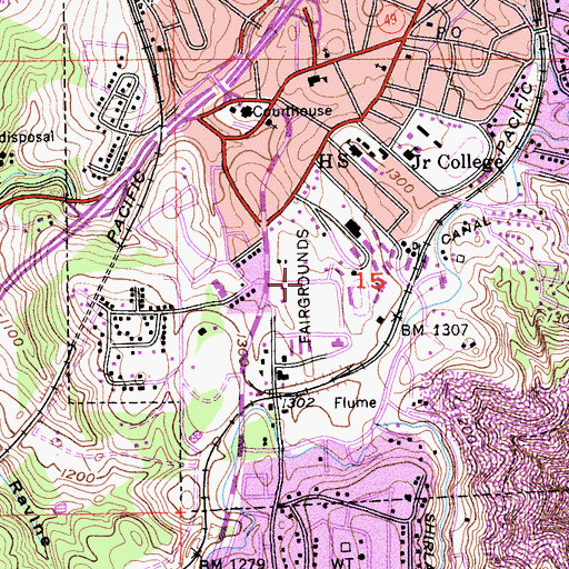 Topographic Map of Gold Country Fairgrounds, CA