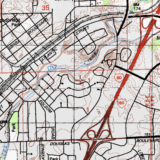 Topographic Map of Lincoln Estates Park, CA