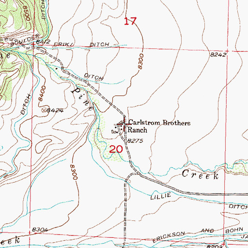 Topographic Map of Carlstrom Brothers Ranch, CO