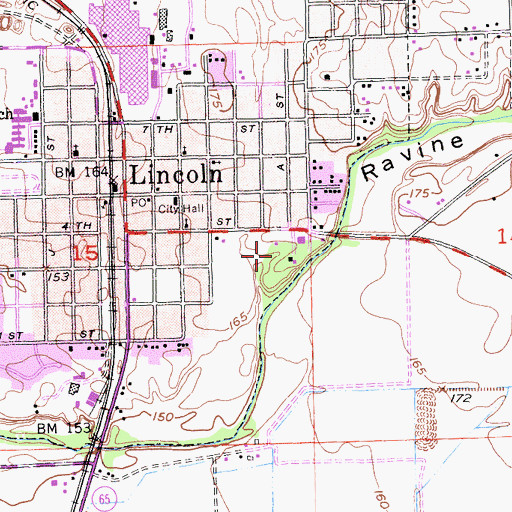Topographic Map of McBean Memorial Park, CA