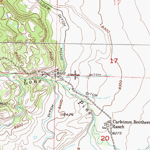 Topographic Map of Eriki Ditch, CO