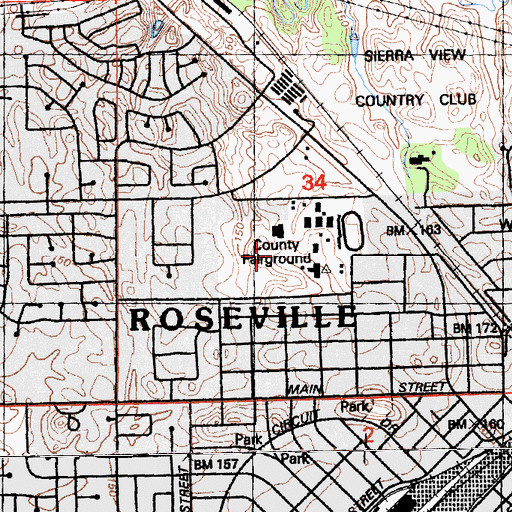 Topographic Map of Placer County Fairgrounds, CA