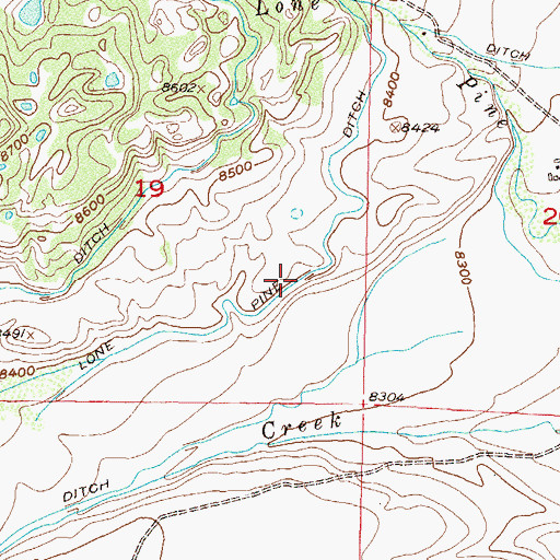 Topographic Map of Lone Pine Ditch, CO