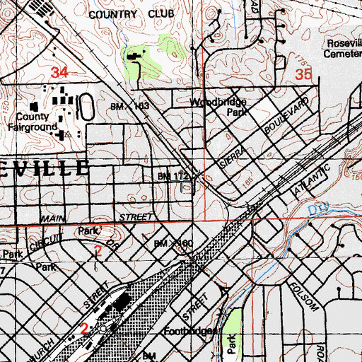 Topographic Map of Sierra Vista Bridge, CA