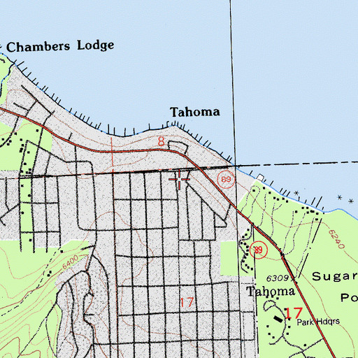 Topographic Map of Tahoma Post Office, CA