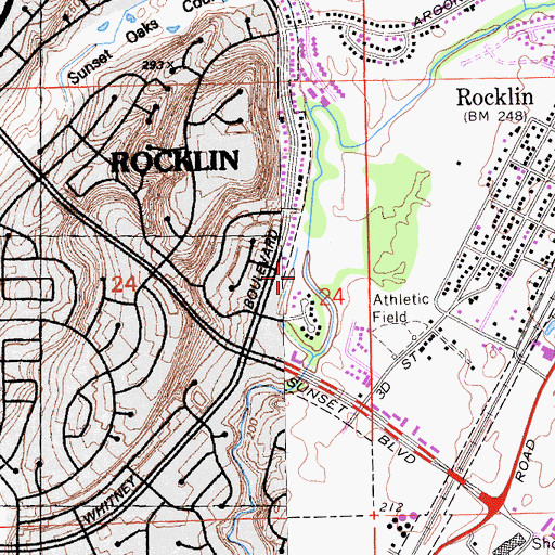 Topographic Map of Antelope Creek Park, CA