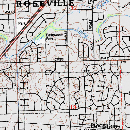Topographic Map of Bel Air Shopping Center, CA