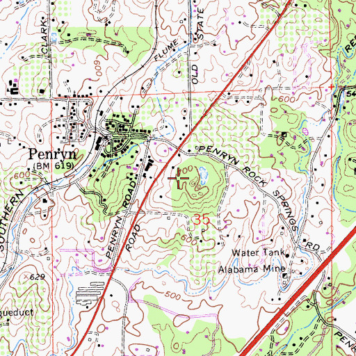 Topographic Map of Griffith Quarry Historic Park, CA