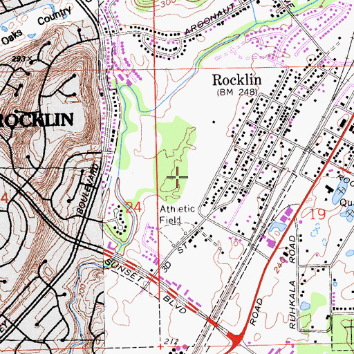Topographic Map of Johnson-Springview Park, CA