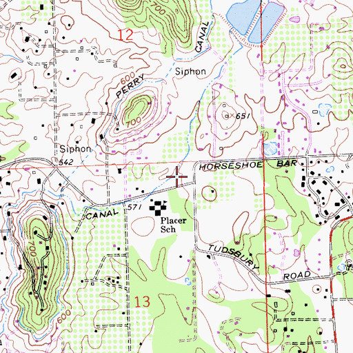 Topographic Map of Placer County Fire Department Station 29 / Loomis Fire Protection District Station 2, CA