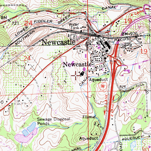 Topographic Map of Newcastle Elementary School, CA