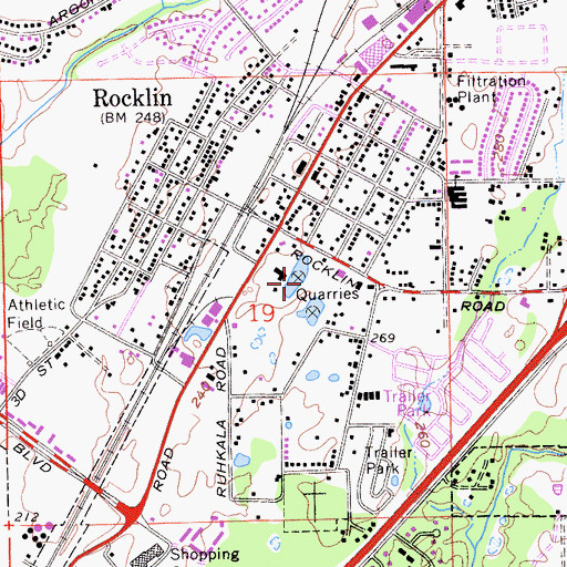 Topographic Map of Quarry Park, CA