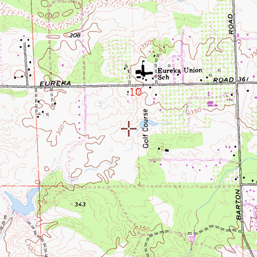 Topographic Map of Rolling Greens Golf Course, CA
