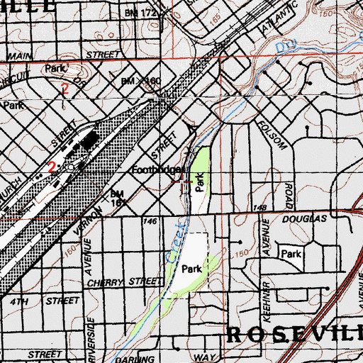 Topographic Map of Royer Park, CA