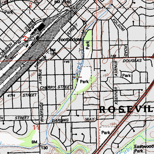 Topographic Map of Saugstad Park, CA